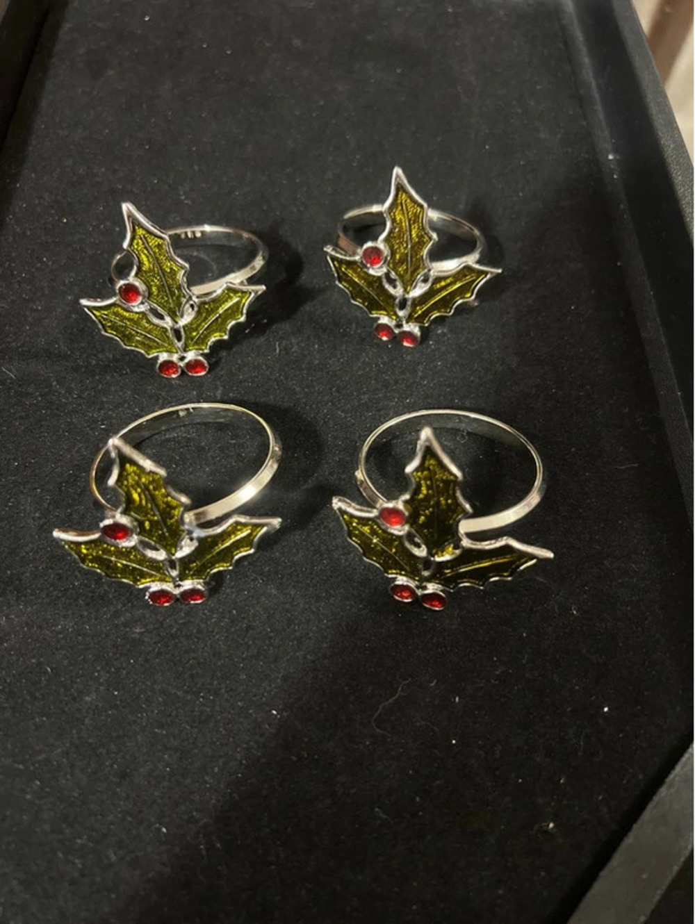 Vintage Metal Christmas Napkin Rings
